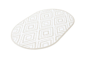 Snow White 3' 3 x 5' 3 Hermitage Oval Area Rug 55% Polypropylene & 45% Polyester Easy Clean Stain-Resistant Carpet for Living, Office, Dorm Rooms for Sale at Rug Engine