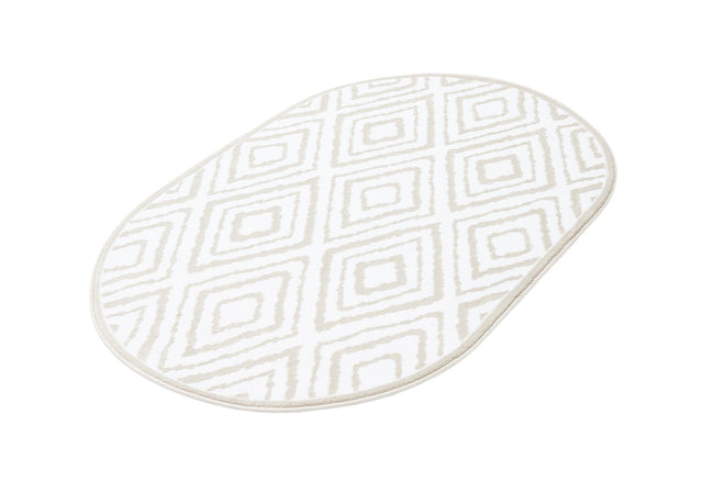 Snow White 3' 3 x 5' 3 Hermitage Oval Area Rug 55% Polypropylene & 45% Polyester Easy Clean Stain-Resistant Carpet for Living, Office, Dorm Rooms for Sale at Rug Engine