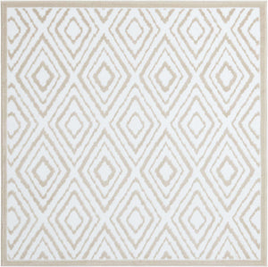 Snow White 5' 3 x 5' 3 Hermitage Square Area Rug 55% Polypropylene & 45% Polyester Easy Clean Stain-Resistant Carpet for Living, Office, Dorm Rooms for Sale at Rug Engine