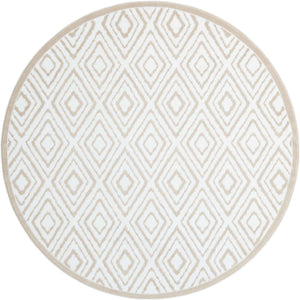 Snow White 7' 1 x 7' 1 Hermitage Round Area Rug 55% Polypropylene & 45% Polyester Easy Clean Stain-Resistant Carpet for Living, Office, Dorm Rooms for Sale at Rug Engine