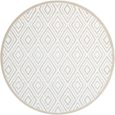 Snow White 7' 1 x 7' 1 Hermitage Round Area Rug 55% Polypropylene & 45% Polyester Easy Clean Stain-Resistant Carpet for Living, Office, Dorm Rooms for Sale at Rug Engine