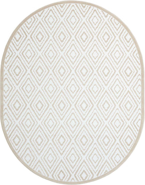 Snow White 7' 10 x 10' Hermitage Oval Area Rug 55% Polypropylene & 45% Polyester Easy Clean Stain-Resistant Carpet for Living, Office, Dorm Rooms for Sale at Rug Engine