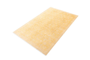 Yellow 3' 11 x 5' 11 Boutique Rectangle Area Rug Chenille Polyester Cotton Traditional Oriental Inspired Classical Carpet for Living Rooms Dining Office Space Interior Design for Sale at Rug Engine