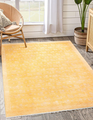 Yellow 9' x 11' 10 Boutique Rectangle Area Rug Chenille Polyester Cotton Traditional Oriental Inspired Classical Carpet for Living Rooms Dining Office Space Interior Design for Sale at Rug Engine