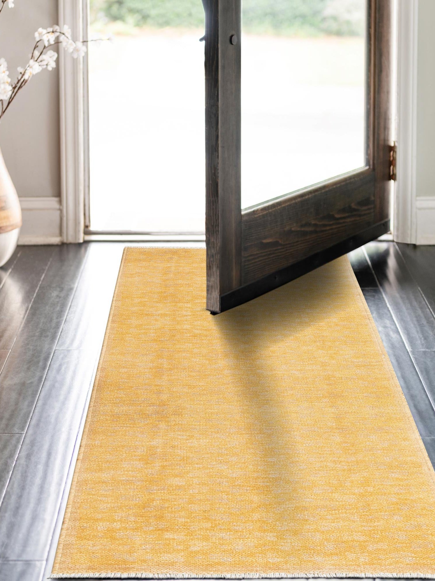 Yellow 2' x 6' 1 Boutique Runner Area Rug Chenille Polyester Cotton Traditional Oriental Inspired Classical Carpet for Living Rooms Dining Office Space Interior Design for Sale at Rug Engine