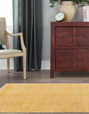 Yellow 2' x 5' 1 Boutique Runner Area Rug Chenille Polyester Cotton Traditional Oriental Inspired Classical Carpet for Living Rooms Dining Office Space Interior Design for Sale at Rug Engine