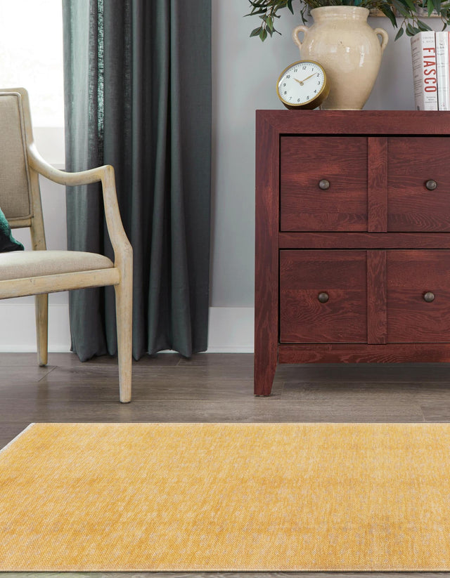 Yellow 2' x 6' 1 Boutique Runner Area Rug Chenille Polyester Cotton Traditional Oriental Inspired Classical Carpet for Living Rooms Dining Office Space Interior Design for Sale at Rug Engine