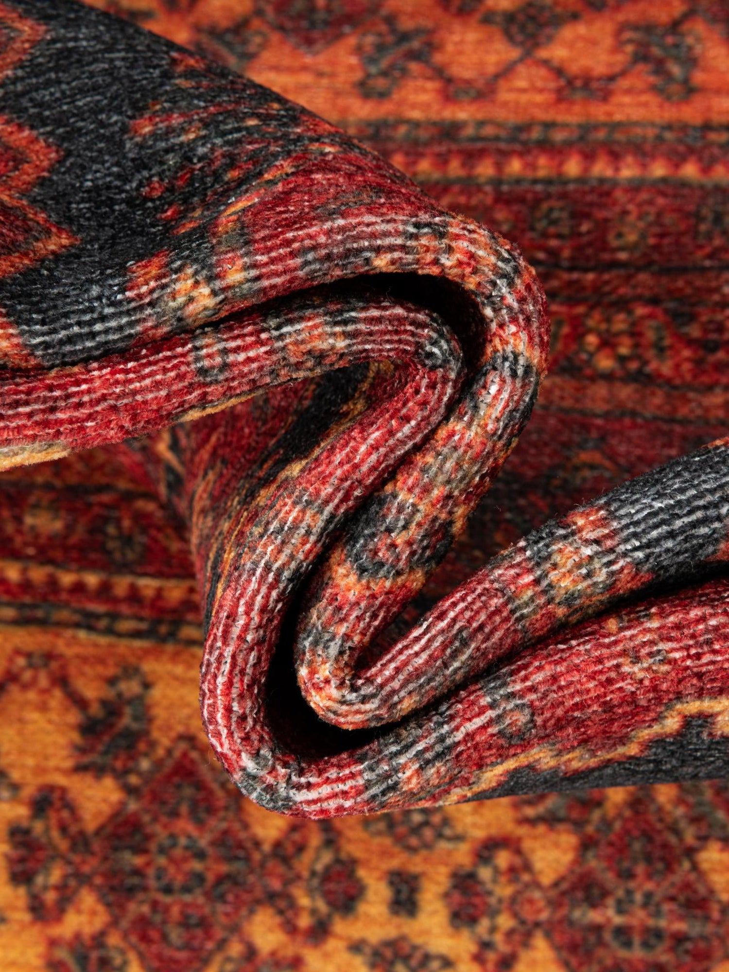 Rust Red 5' 1 x 7' 10 Boutique Rectangle Area Rug Chenille Polyester Cotton Traditional Oriental Inspired Classical Carpet for Living Rooms Dining Office Space Interior Design for Sale at Rug Engine