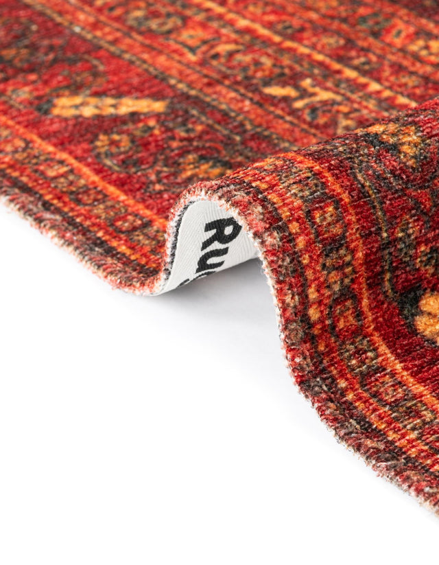 Rust Red 3' 11 x 5' 11 Boutique Rectangle Area Rug Chenille Polyester Cotton Traditional Oriental Inspired Classical Carpet for Living Rooms Dining Office Space Interior Design for Sale at Rug Engine