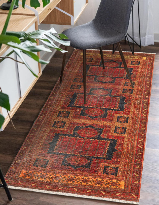 Rust Red 3' 3 x 11' 10 Boutique Runner Area Rug Chenille Polyester Cotton Traditional Oriental Inspired Classical Carpet for Living Rooms Dining Office Space Interior Design for Sale at Rug Engine