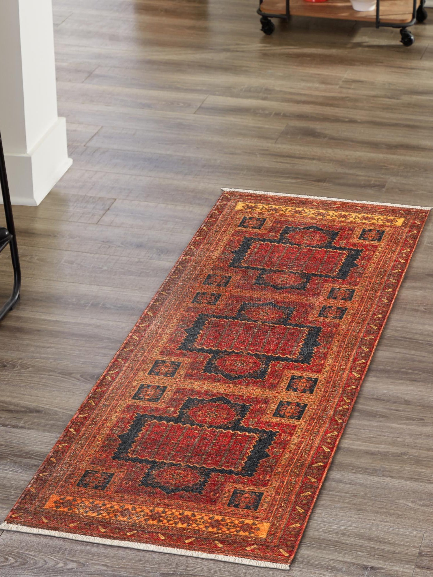 Rust Red 3' 3 x 11' 10 Boutique Runner Area Rug Chenille Polyester Cotton Traditional Oriental Inspired Classical Carpet for Living Rooms Dining Office Space Interior Design for Sale at Rug Engine