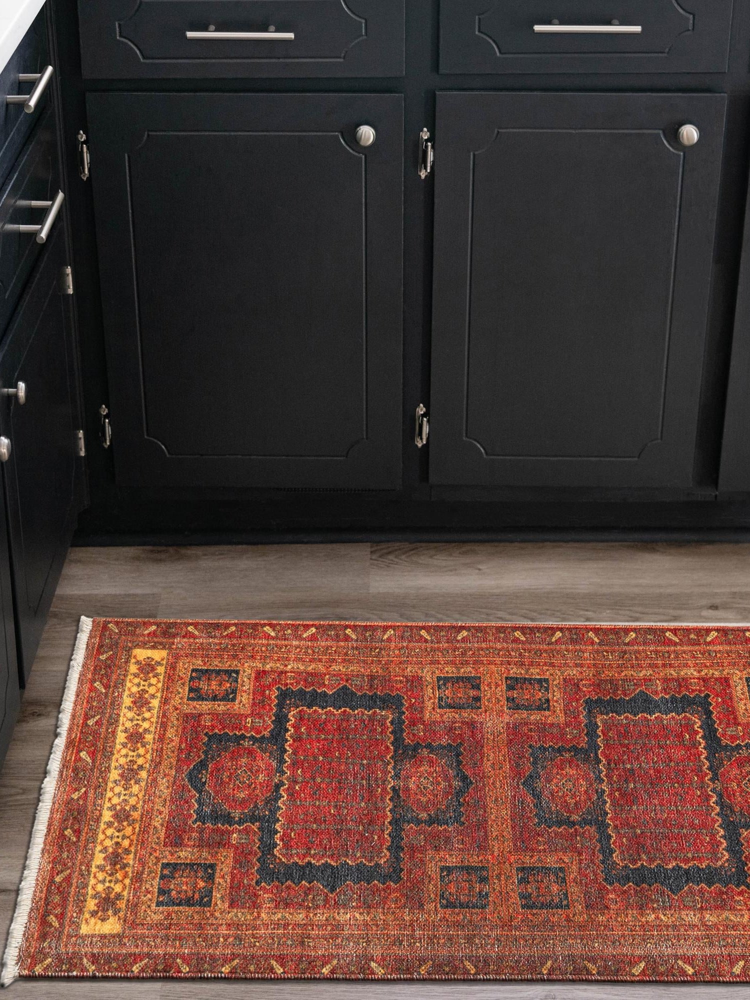 Rust Red 2' x 6' 1 Boutique Runner Area Rug Chenille Polyester Cotton Traditional Oriental Inspired Classical Carpet for Living Rooms Dining Office Space Interior Design for Sale at Rug Engine
