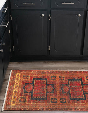Rust Red 2' x 6' 1 Boutique Runner Area Rug Chenille Polyester Cotton Traditional Oriental Inspired Classical Carpet for Living Rooms Dining Office Space Interior Design for Sale at Rug Engine