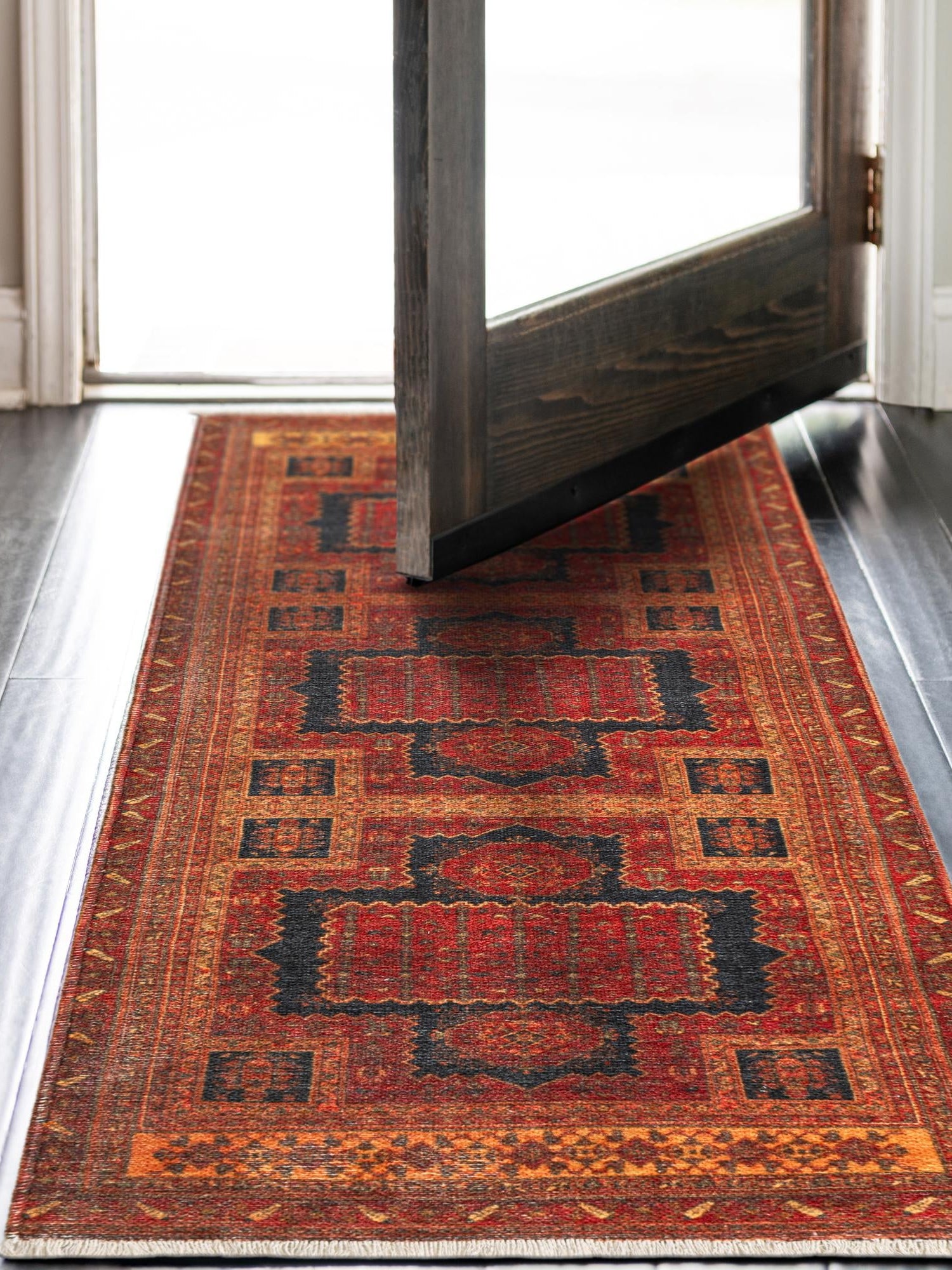 Rust Red 3' 3 x 11' 10 Boutique Runner Area Rug Chenille Polyester Cotton Traditional Oriental Inspired Classical Carpet for Living Rooms Dining Office Space Interior Design for Sale at Rug Engine