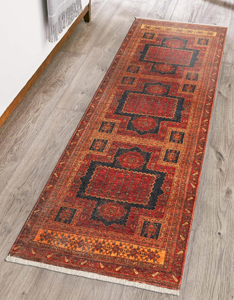 Rust Red 2' x 5' 1 Boutique Runner Area Rug Chenille Polyester Cotton Traditional Oriental Inspired Classical Carpet for Living Rooms Dining Office Space Interior Design for Sale at Rug Engine