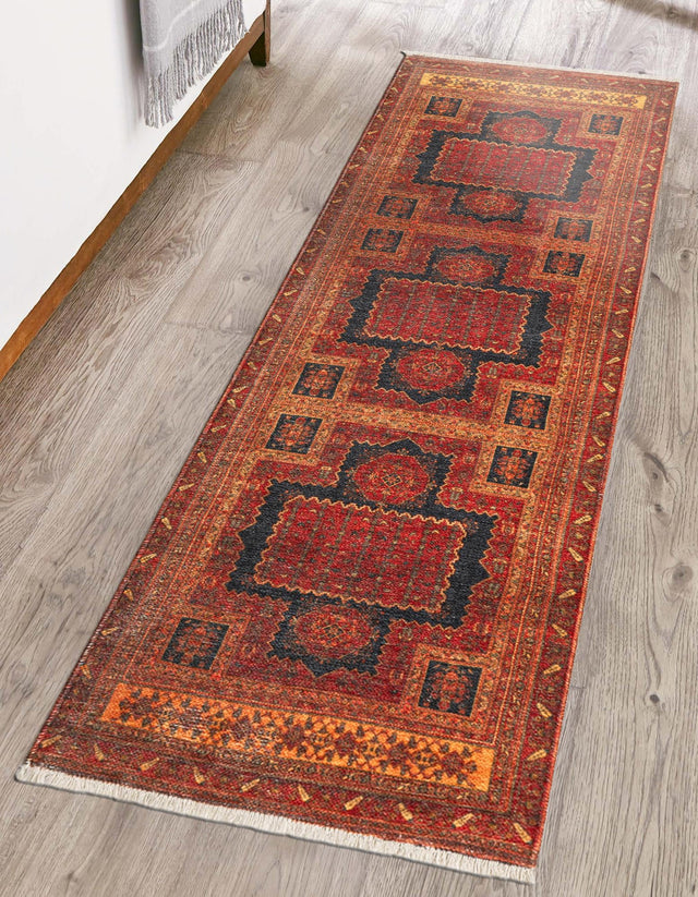 Rust Red 2' x 5' 1 Boutique Runner Area Rug Chenille Polyester Cotton Traditional Oriental Inspired Classical Carpet for Living Rooms Dining Office Space Interior Design for Sale at Rug Engine