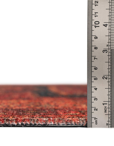 Rust Red 2' x 8' Boutique Runner Area Rug Chenille Polyester Cotton Traditional Oriental Inspired Classical Carpet for Living Rooms Dining Office Space Interior Design for Sale at Rug Engine