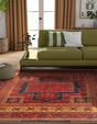 Rust Red 7' 9 x 7' 9 Boutique Square Area Rug Chenille Polyester Cotton Traditional Oriental Inspired Classical Carpet for Living Rooms Dining Office Space Interior Design for Sale at Rug Engine