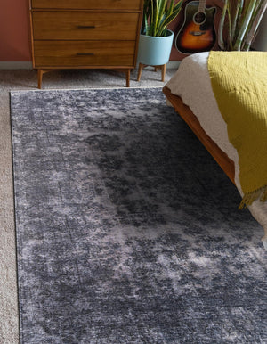 Gray and Blue 7' 10 x 10' Boutique Rectangle Area Rug Chenille Polyester Cotton Traditional Oriental Inspired Classical Carpet for Living Rooms Dining Office Space Interior Design for Sale at Rug Engine