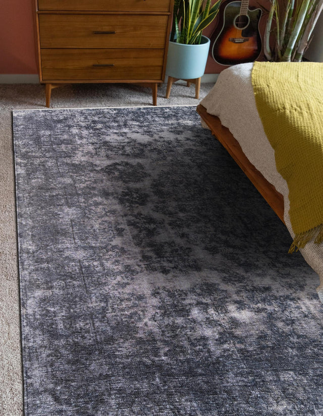 Gray and Blue 7' 10 x 10' Boutique Rectangle Area Rug Chenille Polyester Cotton Traditional Oriental Inspired Classical Carpet for Living Rooms Dining Office Space Interior Design for Sale at Rug Engine
