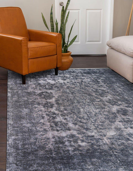 Gray and Blue 5' 1 x 7' 10 Boutique Rectangle Area Rug Chenille Polyester Cotton Traditional Oriental Inspired Classical Carpet for Living Rooms Dining Office Space Interior Design for Sale at Rug Engine