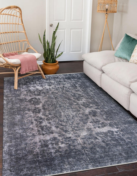 Gray and Blue 9' x 11' 10 Boutique Rectangle Area Rug Chenille Polyester Cotton Traditional Oriental Inspired Classical Carpet for Living Rooms Dining Office Space Interior Design for Sale at Rug Engine
