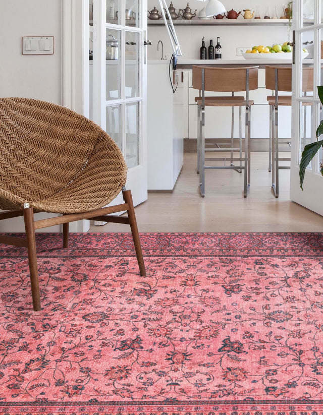 Antique Red 7' 10 x 10' Boutique Rectangle Area Rug Chenille Polyester Cotton Traditional Oriental Inspired Classical Carpet for Living Rooms Dining Office Space Interior Design for Sale at Rug Engine