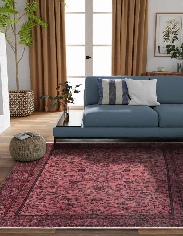 Antique Red 5' 1 x 5' 1 Boutique Square Area Rug Chenille Polyester Cotton Traditional Oriental Inspired Classical Carpet for Living Rooms Dining Office Space Interior Design for Sale at Rug Engine
