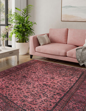 Antique Red 5' 1 x 5' 1 Boutique Square Area Rug Chenille Polyester Cotton Traditional Oriental Inspired Classical Carpet for Living Rooms Dining Office Space Interior Design for Sale at Rug Engine