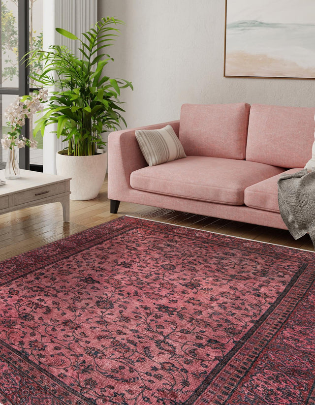 Antique Red 5' 1 x 5' 1 Boutique Square Area Rug Chenille Polyester Cotton Traditional Oriental Inspired Classical Carpet for Living Rooms Dining Office Space Interior Design for Sale at Rug Engine