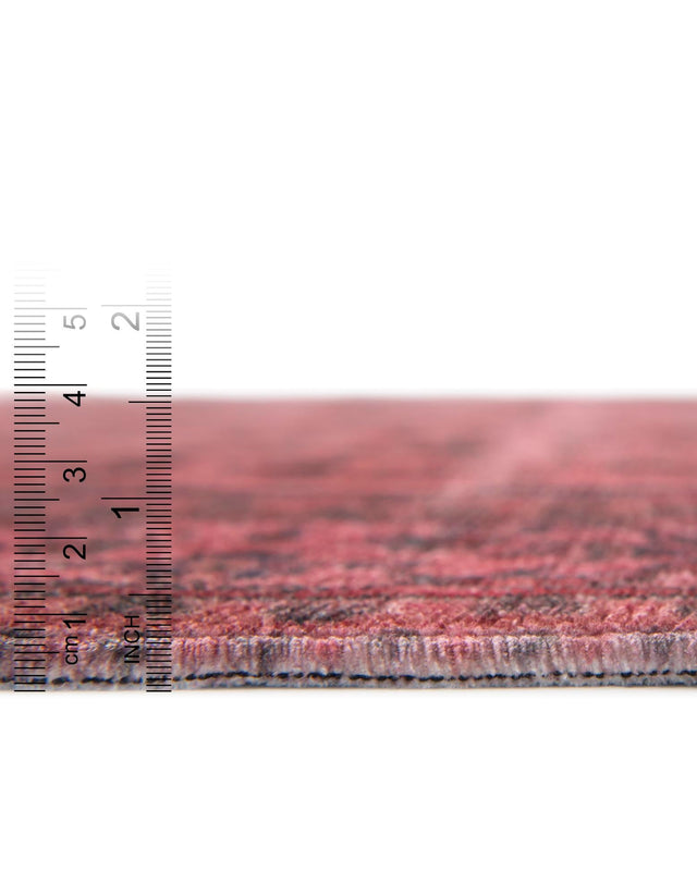 Antique Red 7' 9 x 7' 9 Boutique Square Area Rug Chenille Polyester Cotton Traditional Oriental Inspired Classical Carpet for Living Rooms Dining Office Space Interior Design for Sale at Rug Engine