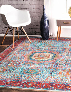Multicolor 5' 1 x 7' 10 Boutique Rectangle Area Rug Chenille Polyester Cotton Traditional Oriental Inspired Classical Carpet for Living Rooms Dining Office Space Interior Design for Sale at Rug Engine