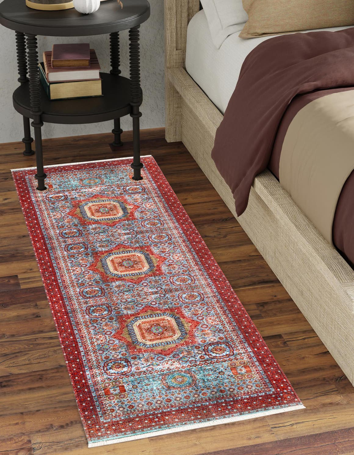 Multicolor 2' x 6' 1 Boutique Runner Area Rug Chenille Polyester Cotton Traditional Oriental Inspired Classical Carpet for Living Rooms Dining Office Space Interior Design for Sale at Rug Engine