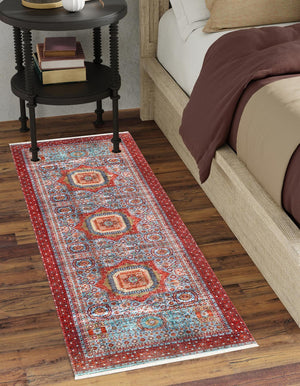 Multicolor 2' x 6' 1 Boutique Runner Area Rug Chenille Polyester Cotton Traditional Oriental Inspired Classical Carpet for Living Rooms Dining Office Space Interior Design for Sale at Rug Engine