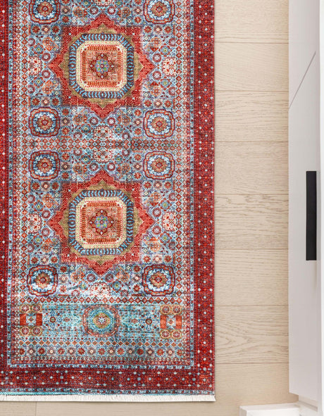 Multicolor 2' x 8' Boutique Runner Area Rug Chenille Polyester Cotton Traditional Oriental Inspired Classical Carpet for Living Rooms Dining Office Space Interior Design for Sale at Rug Engine
