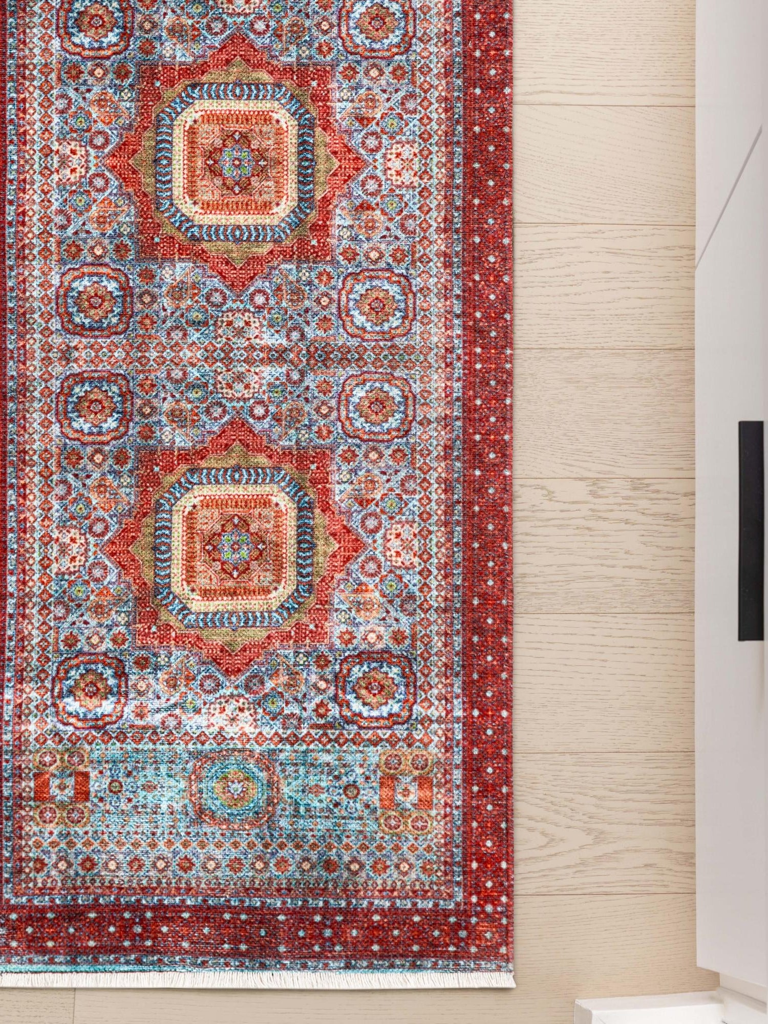 Multicolor 2' x 5' 1 Boutique Runner Area Rug Chenille Polyester Cotton Traditional Oriental Inspired Classical Carpet for Living Rooms Dining Office Space Interior Design for Sale at Rug Engine