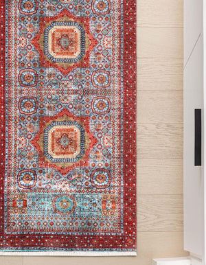 Multicolor 2' x 5' 1 Boutique Runner Area Rug Chenille Polyester Cotton Traditional Oriental Inspired Classical Carpet for Living Rooms Dining Office Space Interior Design for Sale at Rug Engine