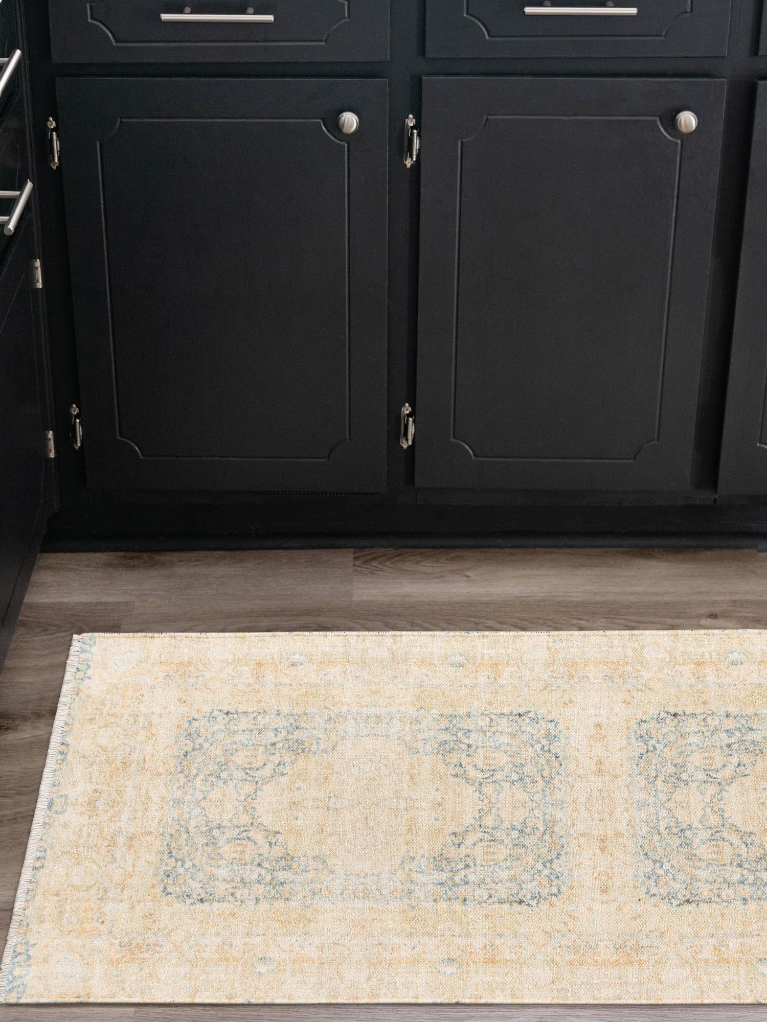 Blue and Ivory 3' 3 x 11' 10 Boutique Runner Area Rug Chenille Polyester Cotton Traditional Oriental Inspired Classical Carpet for Living Rooms Dining Office Space Interior Design for Sale at Rug Engine