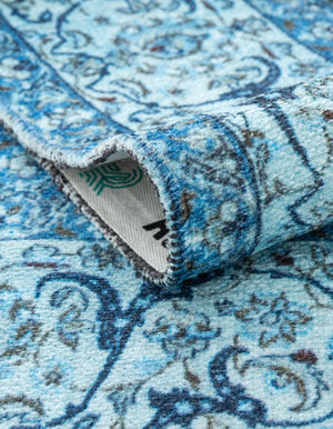 Blue 9' x 11' 10 Boutique Rectangle Area Rug Chenille Polyester Cotton Traditional Oriental Inspired Classical Carpet for Living Rooms Dining Office Space Interior Design for Sale at Rug Engine