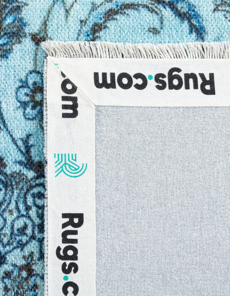 Blue 7' 10 x 10' Boutique Rectangle Area Rug Chenille Polyester Cotton Traditional Oriental Inspired Classical Carpet for Living Rooms Dining Office Space Interior Design for Sale at Rug Engine