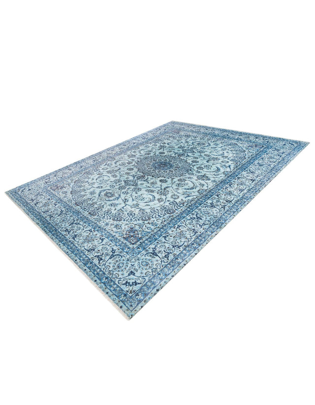 Blue 9' x 11' 10 Boutique Rectangle Area Rug Chenille Polyester Cotton Traditional Oriental Inspired Classical Carpet for Living Rooms Dining Office Space Interior Design for Sale at Rug Engine