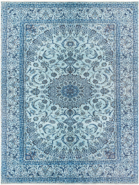 Blue 9' x 11' 10 Boutique Rectangle Area Rug Chenille Polyester Cotton Traditional Oriental Inspired Classical Carpet for Living Rooms Dining Office Space Interior Design for Sale at Rug Engine