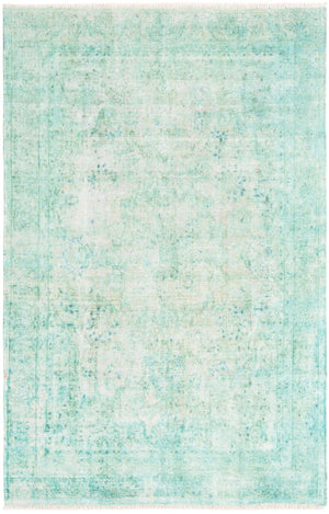 Turquoise 3' 11 x 5' 11 Boutique Rectangle Area Rug Chenille Polyester Cotton Traditional Oriental Inspired Classical Carpet for Living Rooms Dining Office Space Interior Design for Sale at Rug Engine