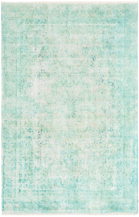 Turquoise 3' 11 x 5' 11 Boutique Rectangle Area Rug Chenille Polyester Cotton Traditional Oriental Inspired Classical Carpet for Living Rooms Dining Office Space Interior Design for Sale at Rug Engine