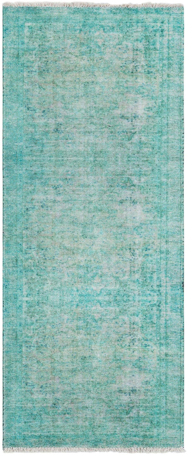 Turquoise 2' x 5' 1 Boutique Runner Area Rug Chenille Polyester Cotton Traditional Oriental Inspired Classical Carpet for Living Rooms Dining Office Space Interior Design for Sale at Rug Engine