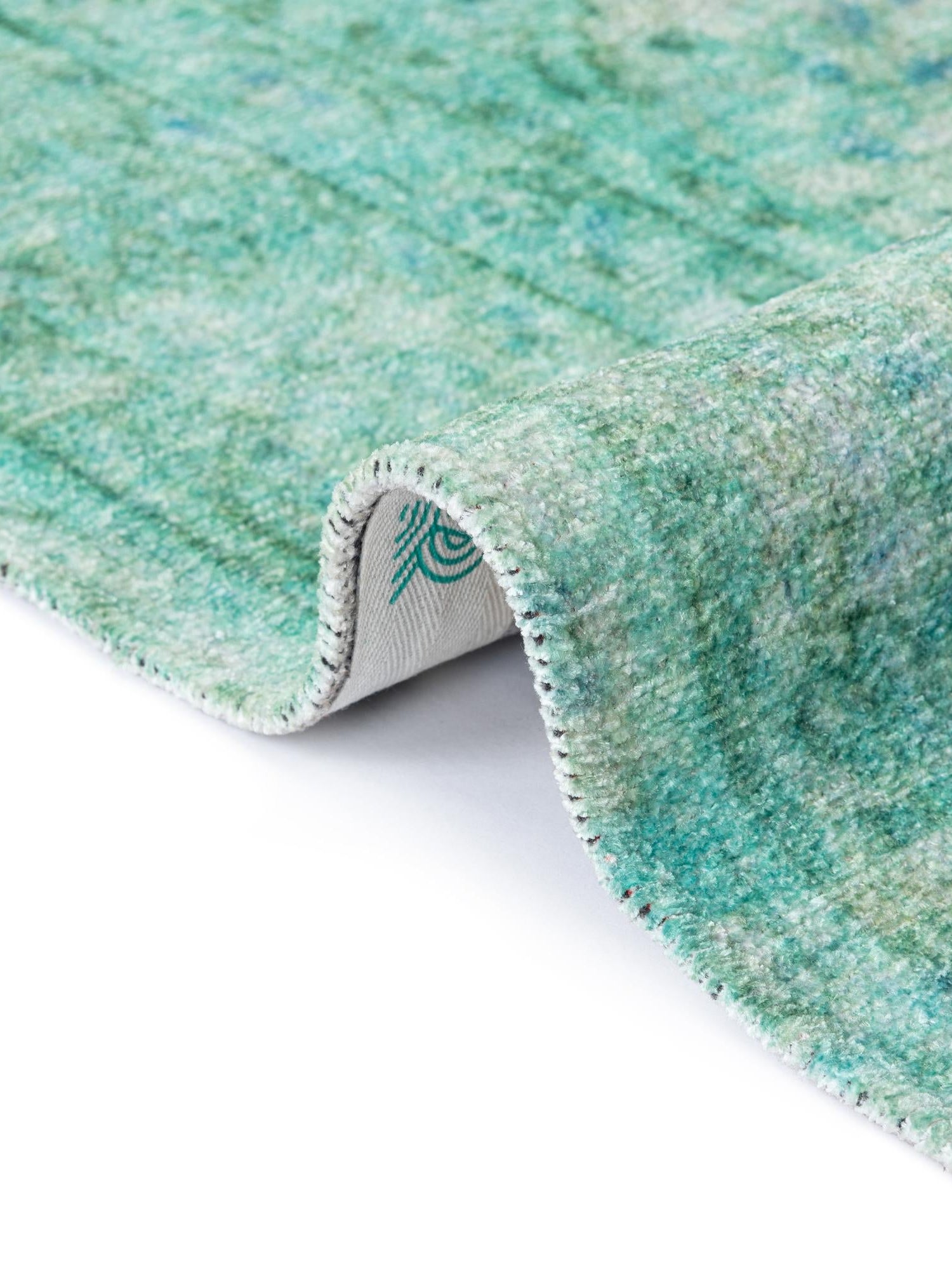 Turquoise 2' x 3' 1 Boutique Rectangle Area Rug Chenille Polyester Cotton Traditional Oriental Inspired Classical Carpet for Living Rooms Dining Office Space Interior Design for Sale at Rug Engine