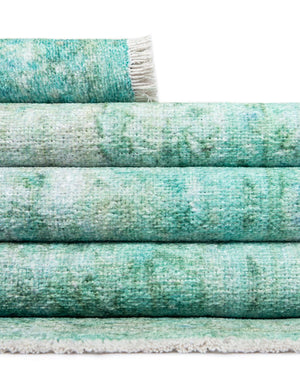 Turquoise 6' 1 x 9' Boutique Rectangle Area Rug Chenille Polyester Cotton Traditional Oriental Inspired Classical Carpet for Living Rooms Dining Office Space Interior Design for Sale at Rug Engine