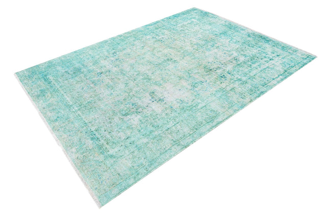 Turquoise 5' 1 x 7' 10 Boutique Rectangle Area Rug Chenille Polyester Cotton Traditional Oriental Inspired Classical Carpet for Living Rooms Dining Office Space Interior Design for Sale at Rug Engine
