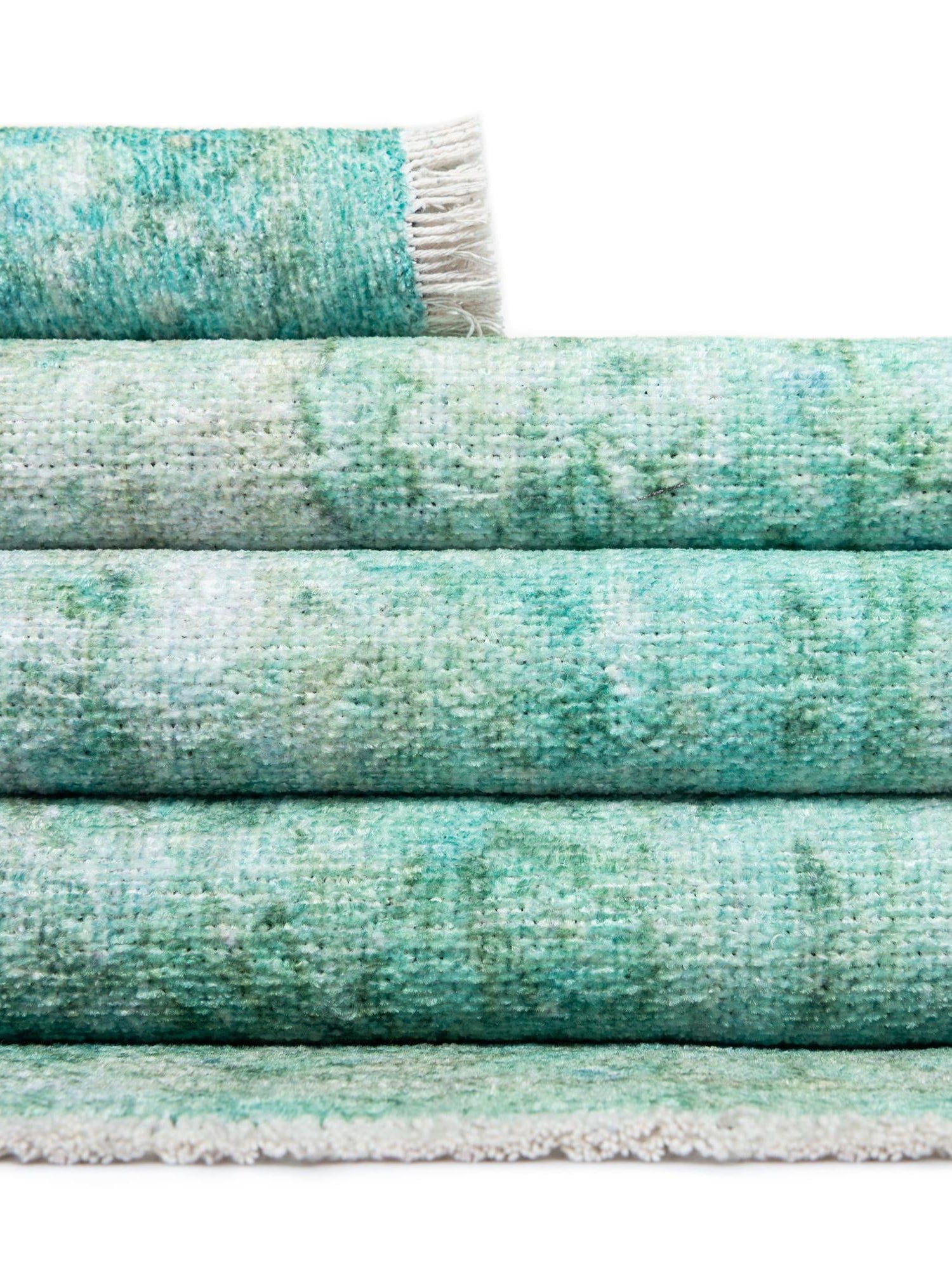 Turquoise 2' x 8' Boutique Runner Area Rug Chenille Polyester Cotton Traditional Oriental Inspired Classical Carpet for Living Rooms Dining Office Space Interior Design for Sale at Rug Engine