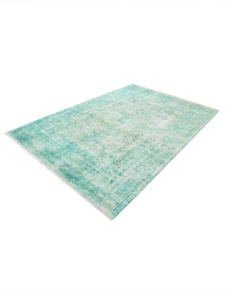 Turquoise 6' 1 x 9' Boutique Rectangle Area Rug Chenille Polyester Cotton Traditional Oriental Inspired Classical Carpet for Living Rooms Dining Office Space Interior Design for Sale at Rug Engine